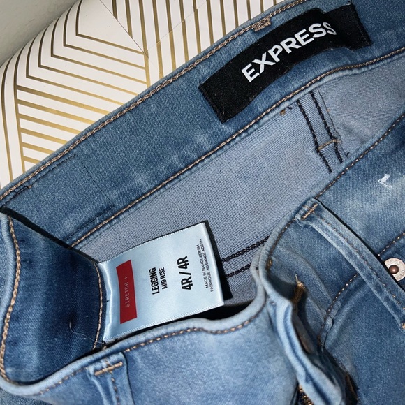 Express | Stretch Mid Rise Jeggings | Size 4R - Picture 3 of 4